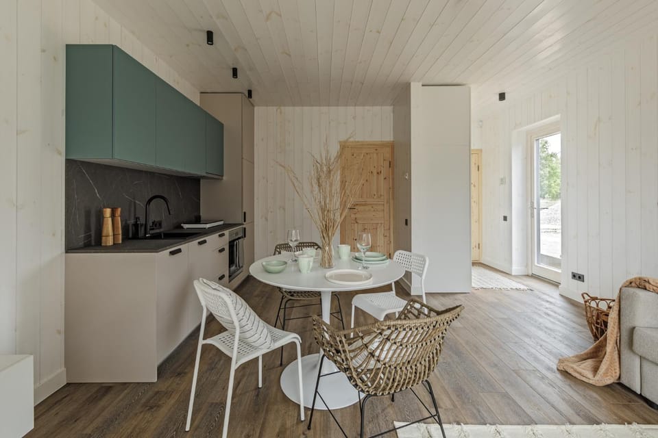 Kitchen or kitchenette, Living room, Dining area