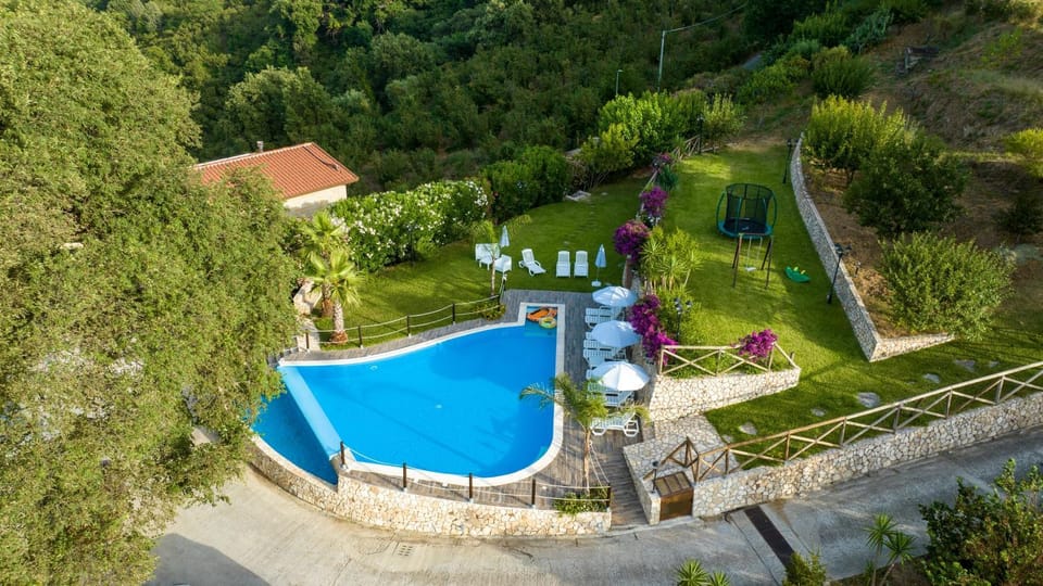 Property building, Living room, Swimming pool