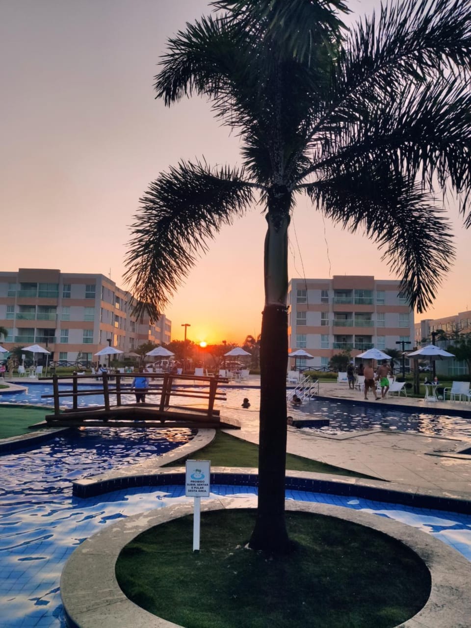 Pool view, Swimming pool, Sunset