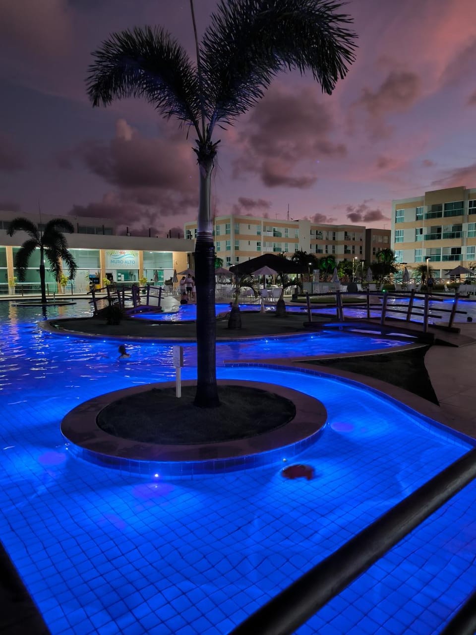 Night, Natural landscape, Swimming pool
