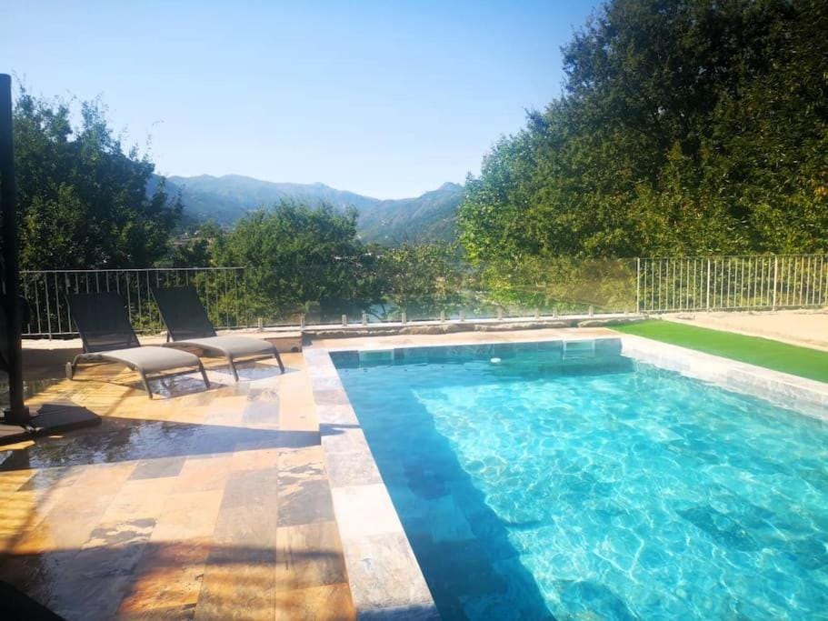 Mountain view, Swimming pool, sunbed