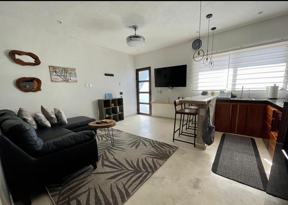 Kitchen or kitchenette, Living room, Seating area