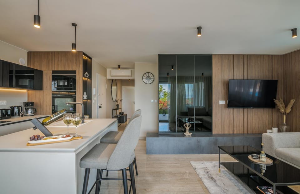 TV and multimedia, Kitchen or kitchenette, Living room, Seating area, Dining area, minibar, pet friendly, stove, air conditioner
