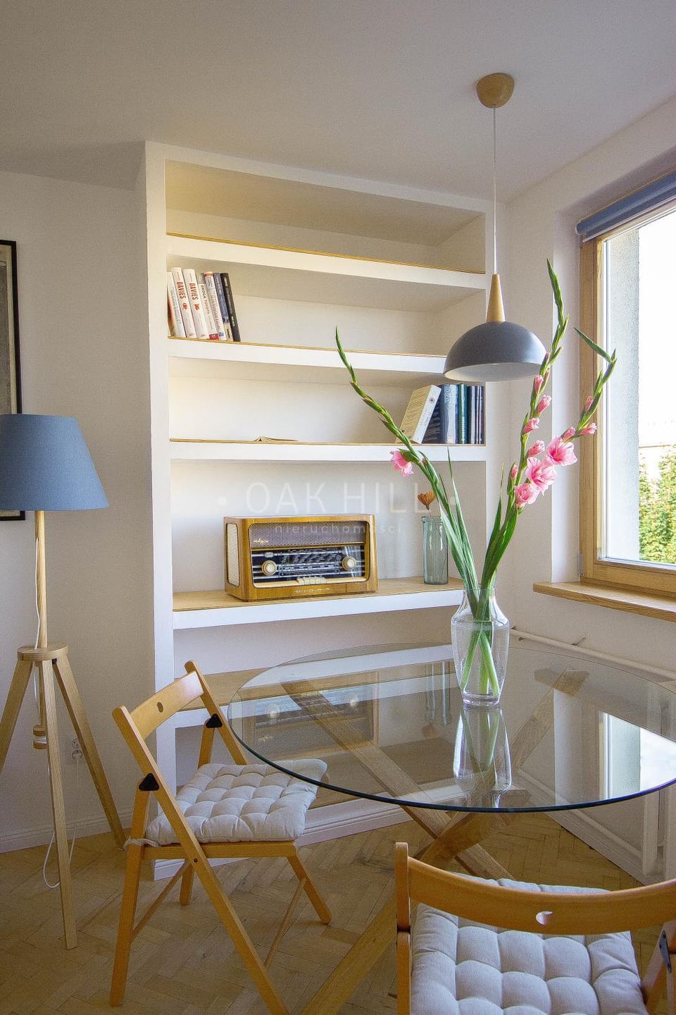 Library, Living room, Dining area