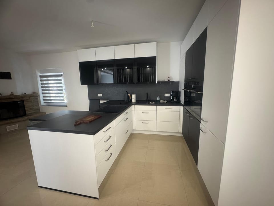 Kitchen or kitchenette, dishwasher, oven, stove