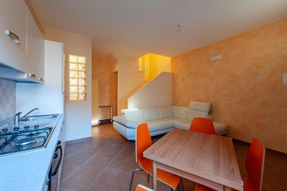 Kitchen or kitchenette, Living room, Dining area, stove