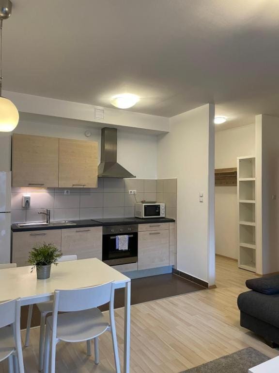 Kitchen or kitchenette, Dining area, oven, stove, toaster
