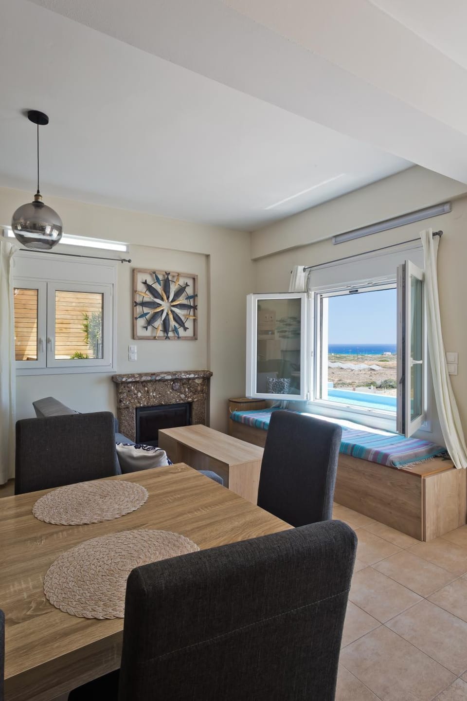 Natural landscape, Living room, Seating area, Dining area, Swimming pool, flat iron