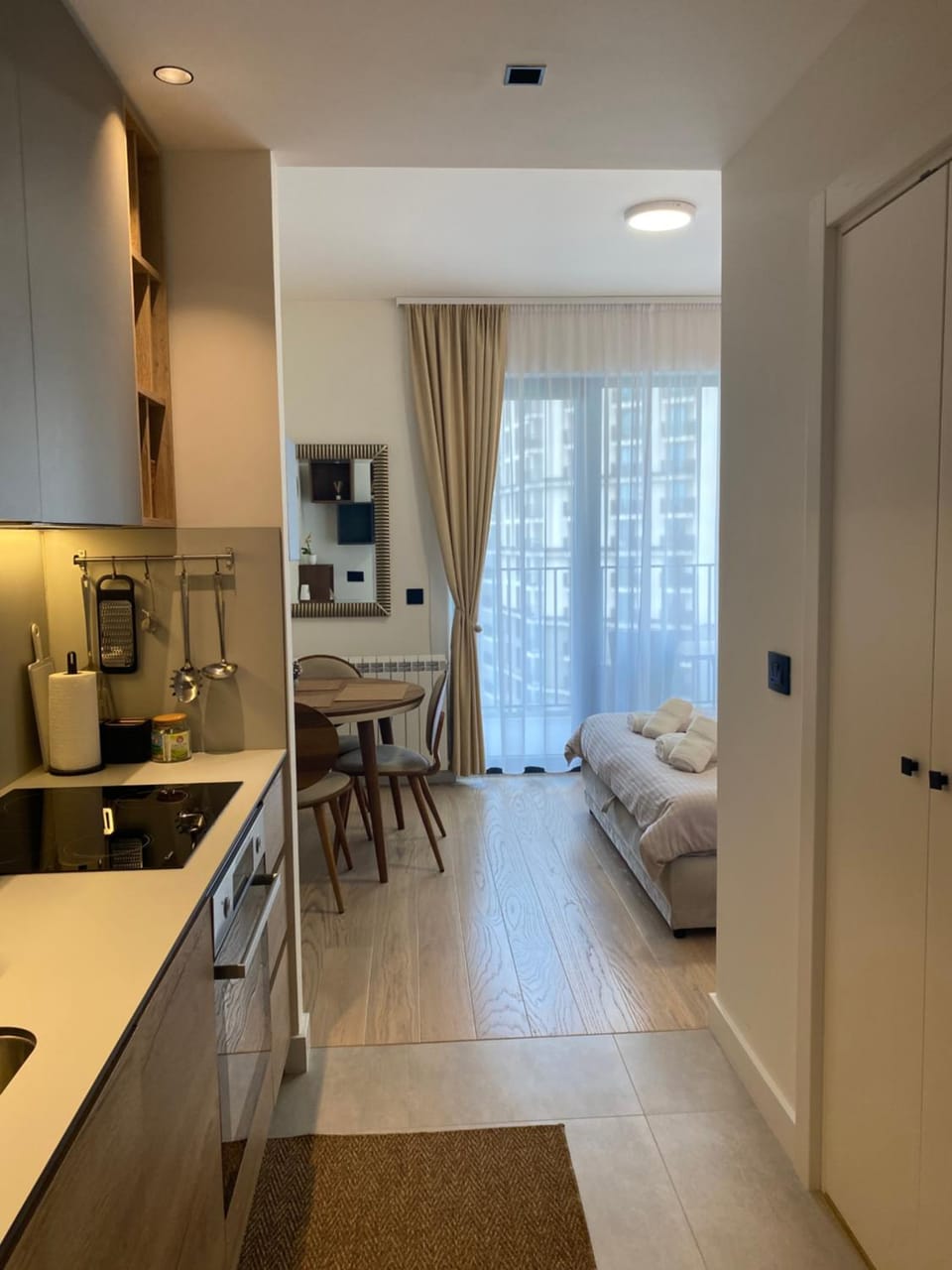 Kitchen or kitchenette, Photo of the whole room, Dining area, Bedroom