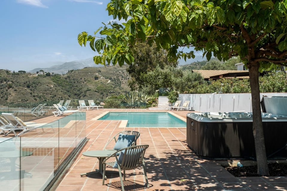 Property building, Living room, Swimming pool