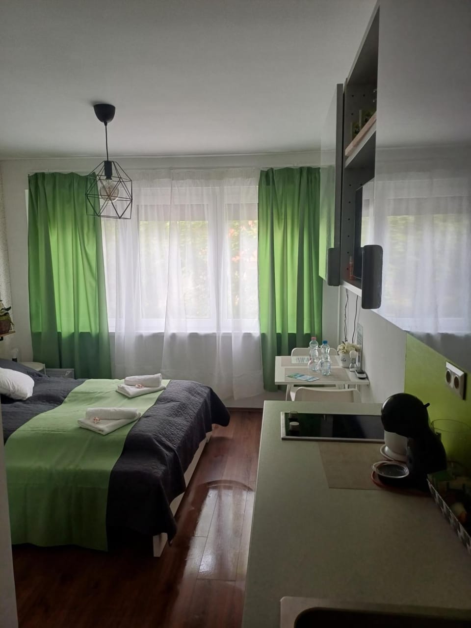 Coffee/tea facilities, Photo of the whole room, microwave, stove, toaster, kitchen