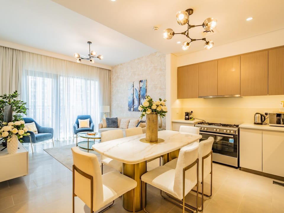Coffee/tea facilities, Kitchen or kitchenette, Living room, Dining area, minibar, pet friendly, stove