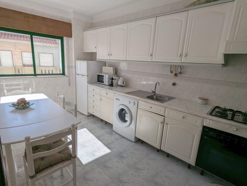microwave, stove, toaster, washing machine