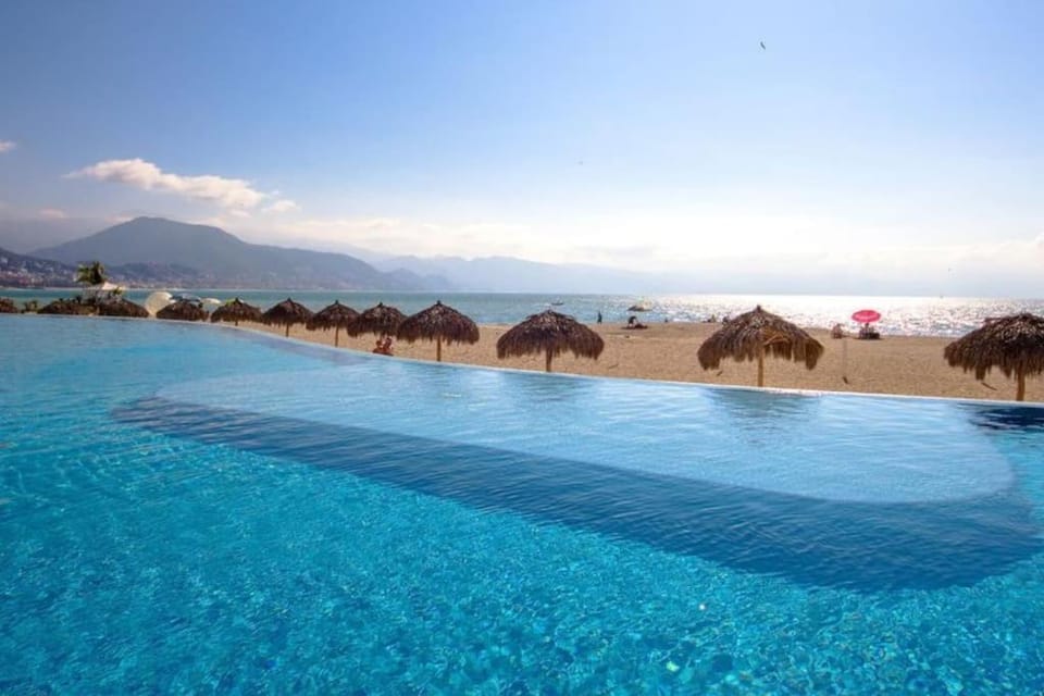 Natural landscape, Beach, Mountain view, Pool view, Sea view, Swimming pool, sunbed