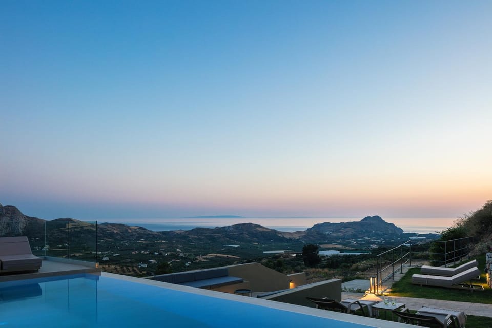 Natural landscape, Mountain view, Pool view, Sea view, Swimming pool, Sunset