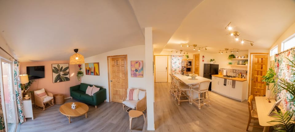 Living room, kitchen