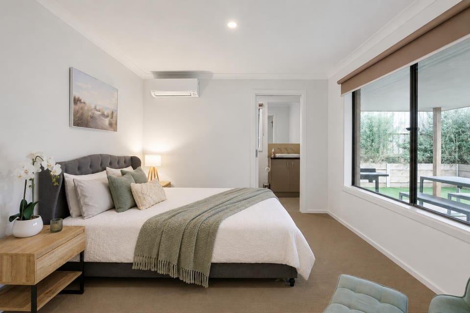 Bed, Bathroom, Bedroom, Garden view, air conditioner
