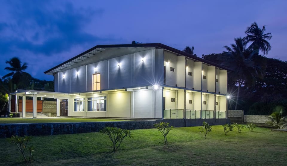 Property building, Night, Garden, Garden view