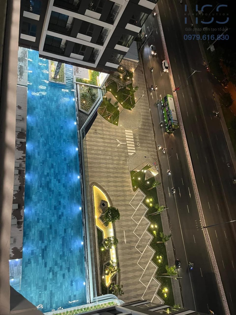 Night, Bird's eye view, Pool view, Swimming pool