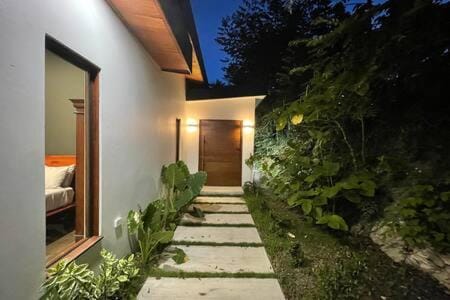 Property building, Night, Garden, Garden view