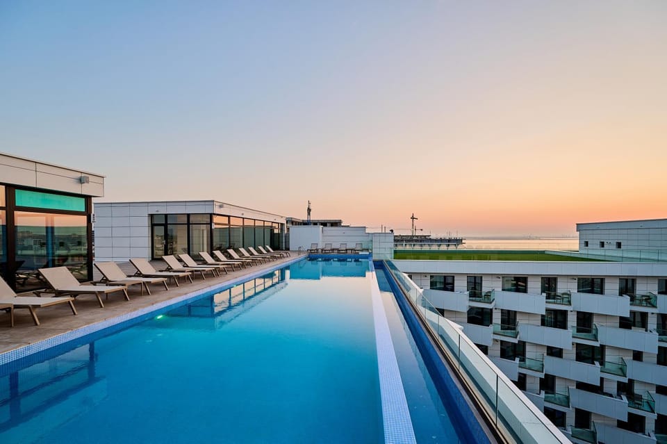 Swimming pool, Sunset