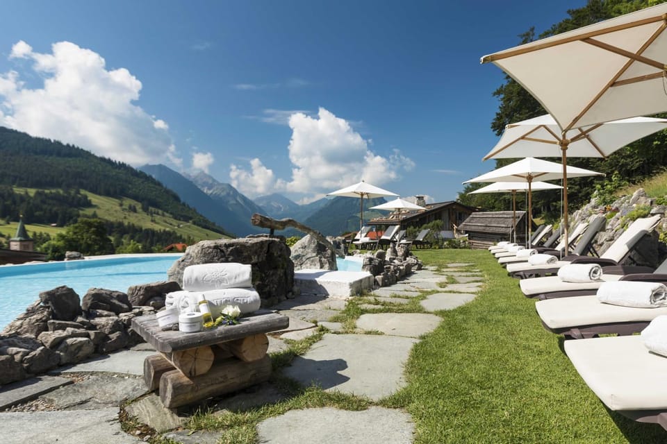 Natural landscape, Pool view, Swimming pool, sunbed