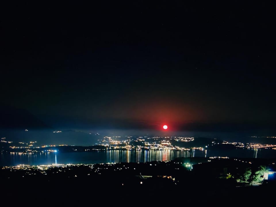 Night, View (from property/room), City view, City view, Sea view