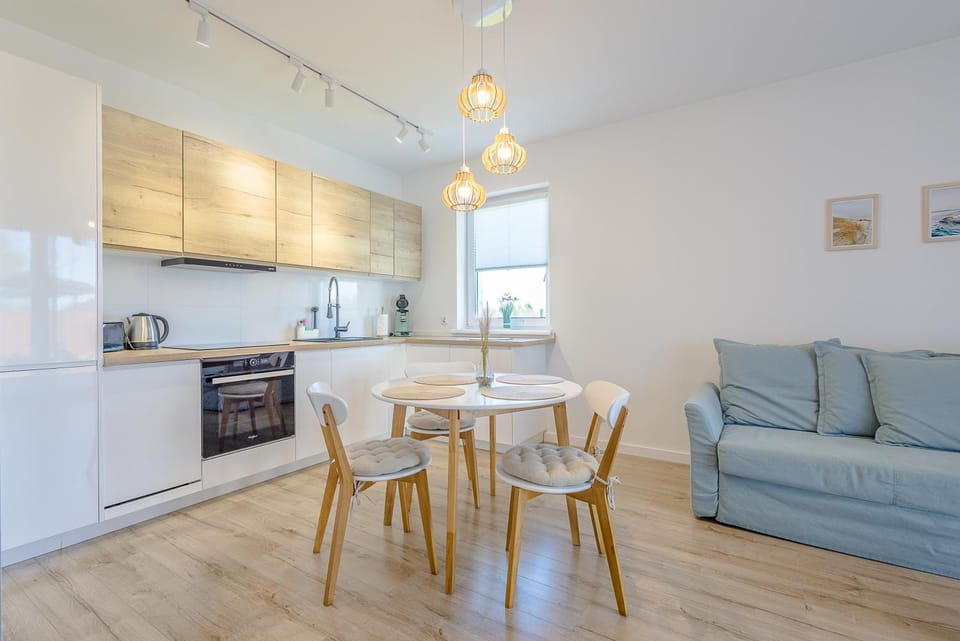 Kitchen or kitchenette, Living room, Seating area, Dining area, dishwasher, oven, stove, toaster