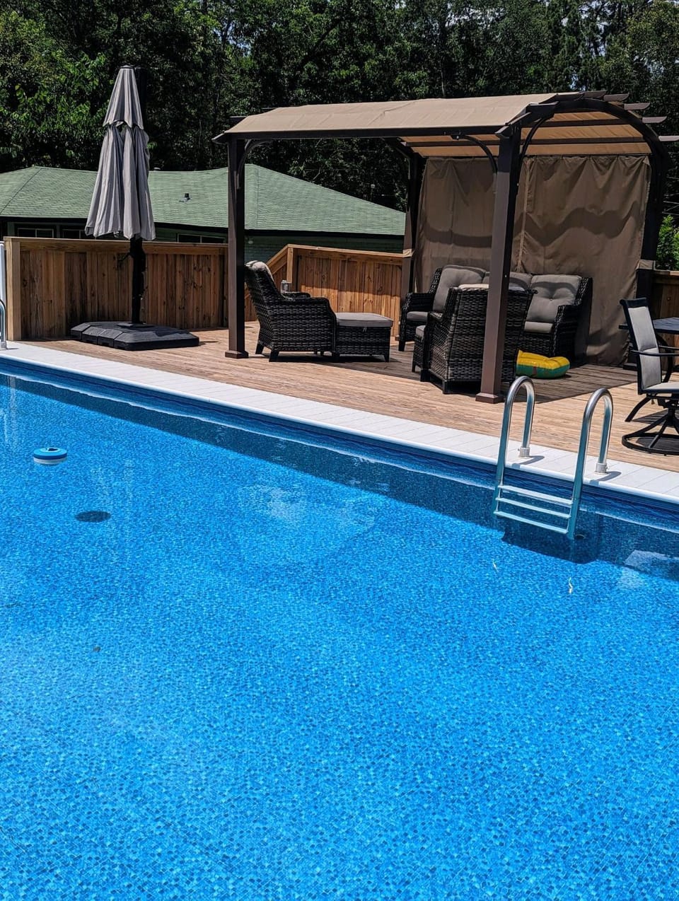 Seating area, Pool view, Swimming pool, sunbed