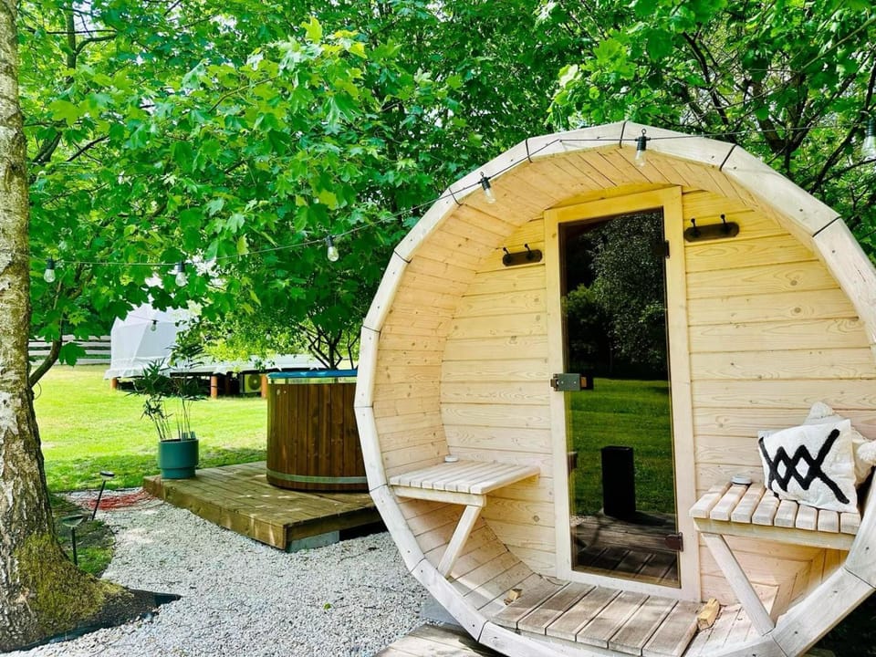Spring, Garden, Sauna, Garden view