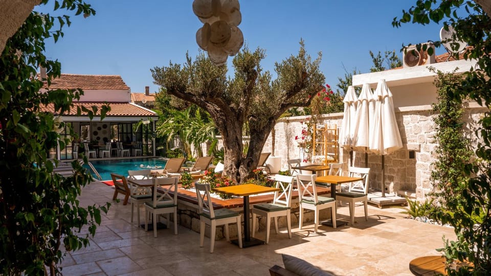 Property building, Restaurant/places to eat, Restaurant/places to eat, Spring, Day, Garden, Garden, Garden view, Pool view, Swimming pool, sunbed