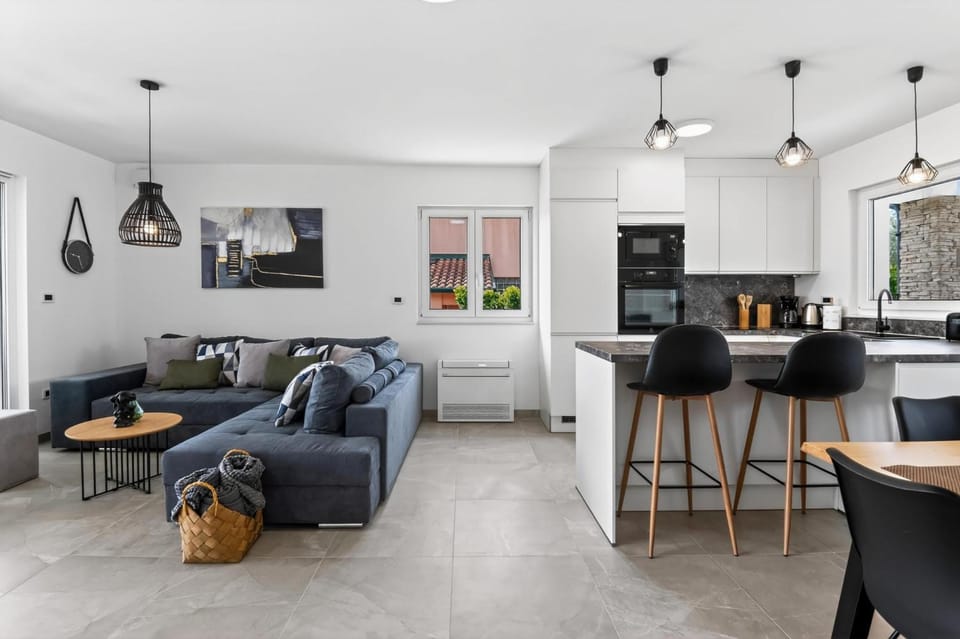 Living room, kitchen