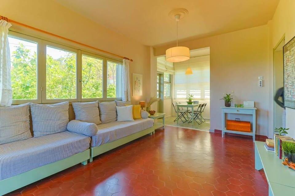 Living room, Seating area, Garden view