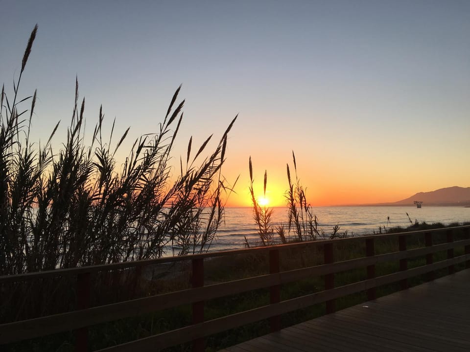 Beach, Sea view, Sunset