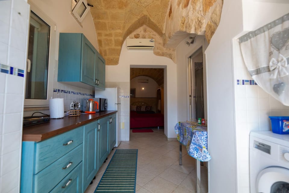 Kitchen or kitchenette, minibar, oven, stove, washing machine, air conditioner