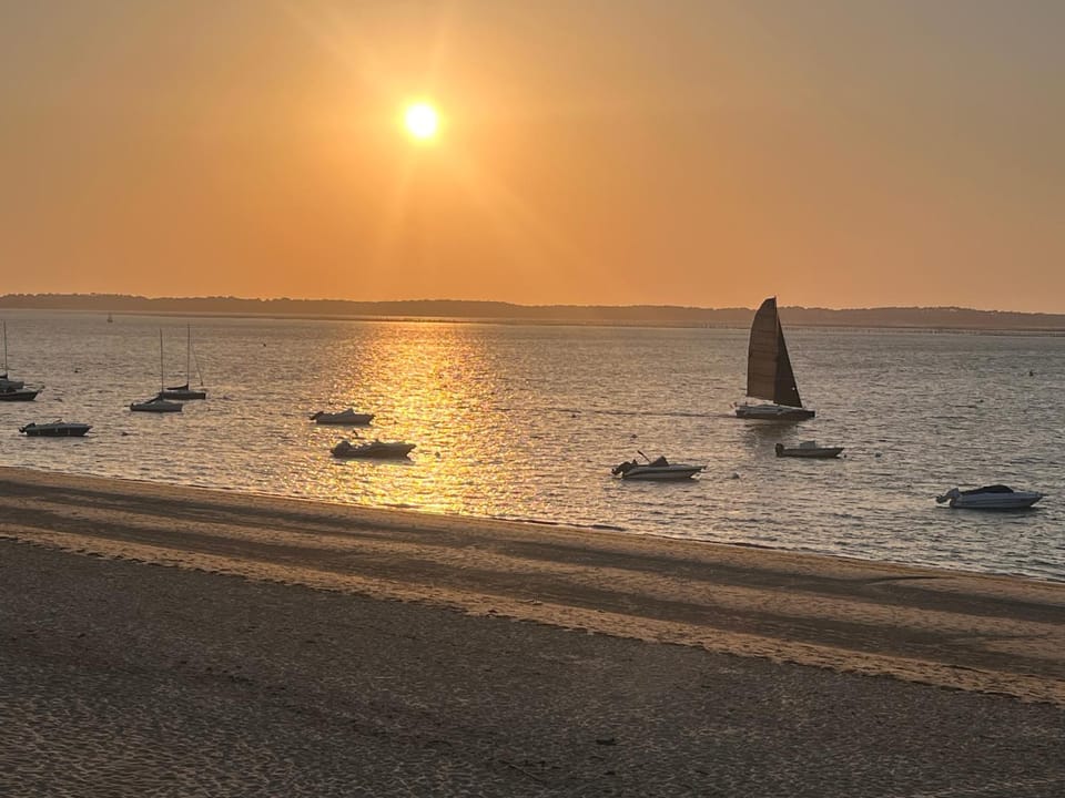 Beach, Sea view, Sunset