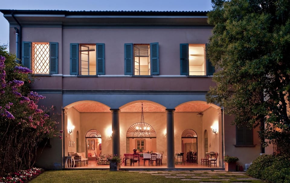 Property building, Night, Garden