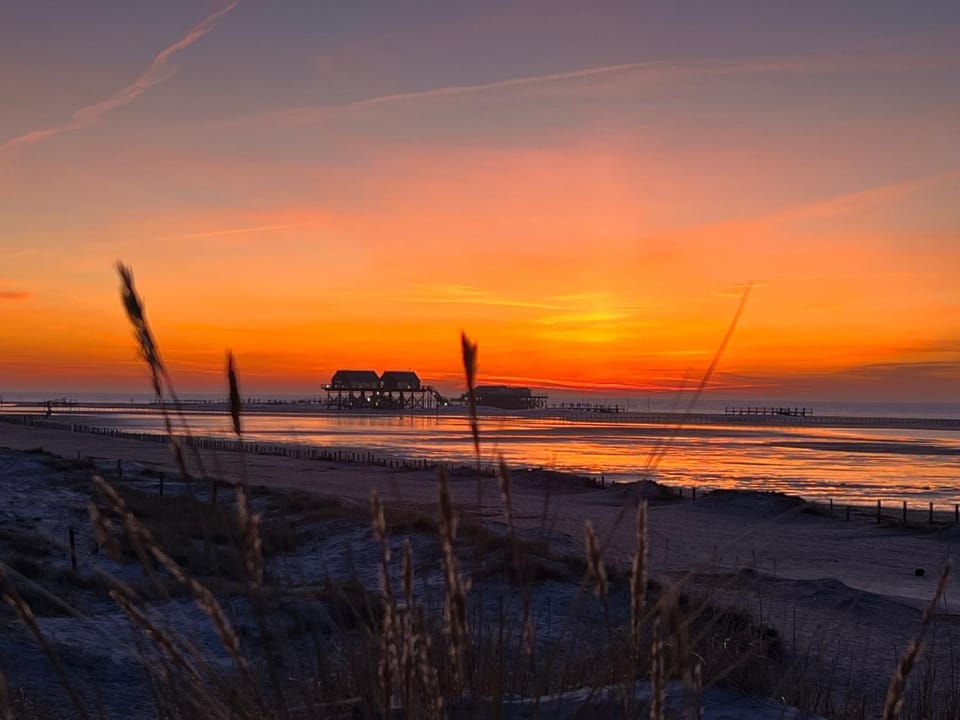 Beach, Sea view, Sunset