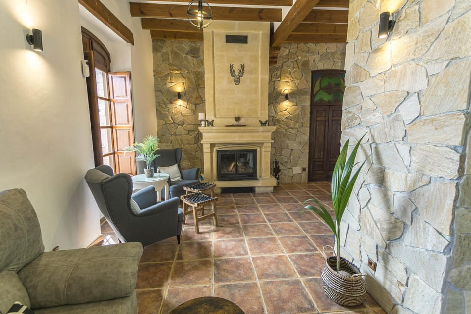 Living room, fireplace