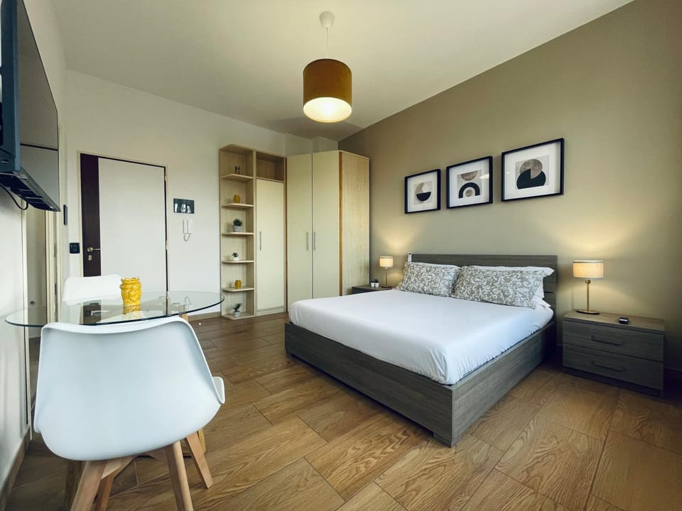 Bed, Bedroom, hair dresser, wardrobe