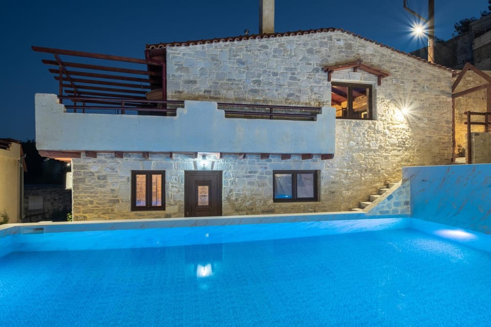Property building, Night, Pool view, Swimming pool