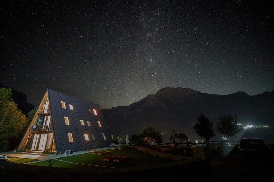 Property building, Night, Natural landscape, Mountain view