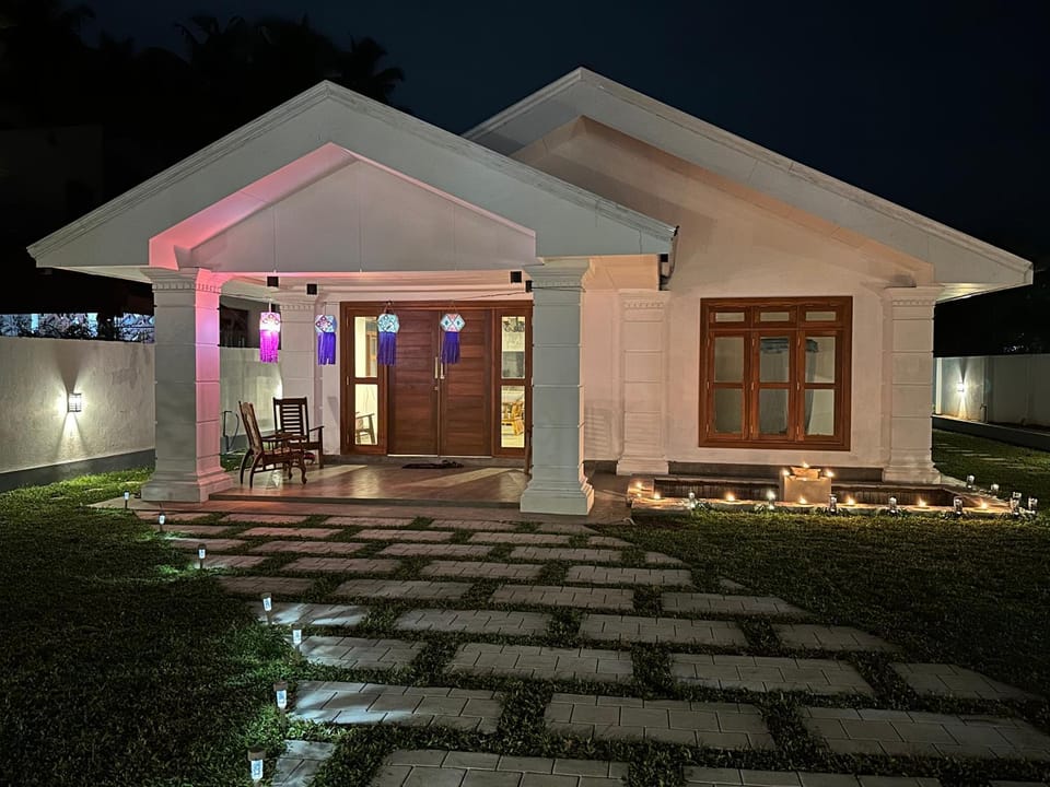 Property building, Night, Garden view