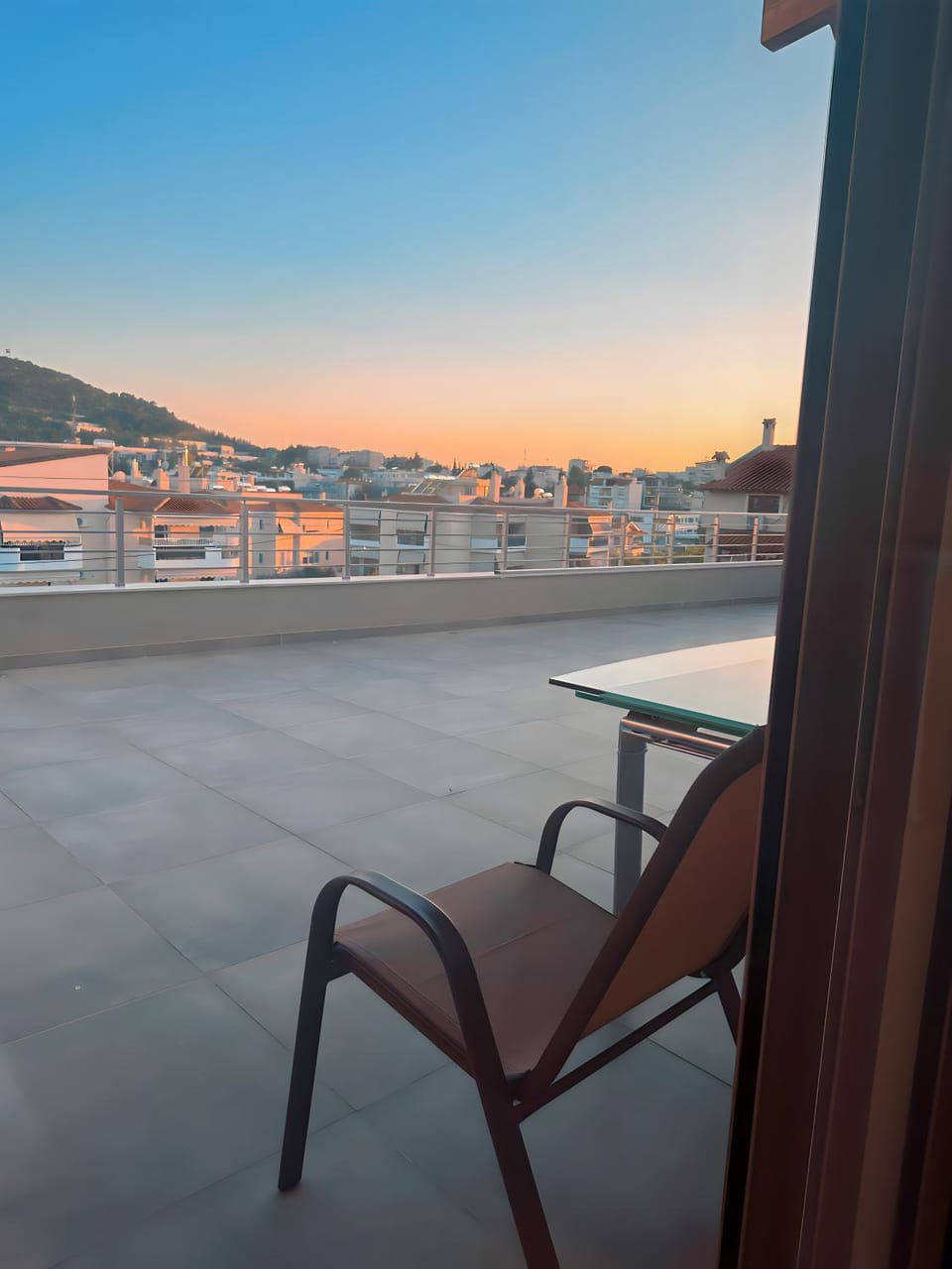 Natural landscape, View (from property/room), Balcony/Terrace, Mountain view, Sunset