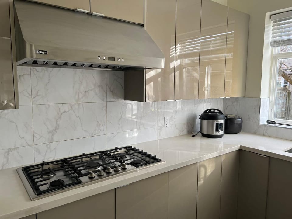 Kitchen or kitchenette, stove, toaster