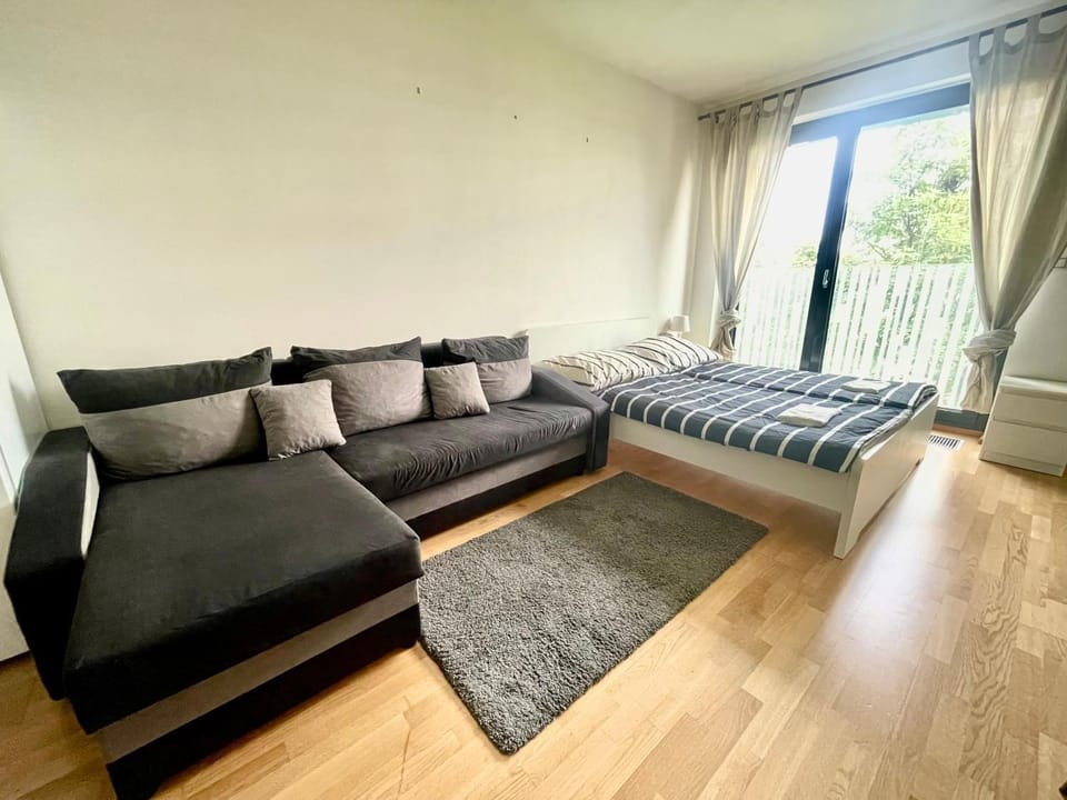 Bed, Living room, Photo of the whole room, Seating area, Bedroom