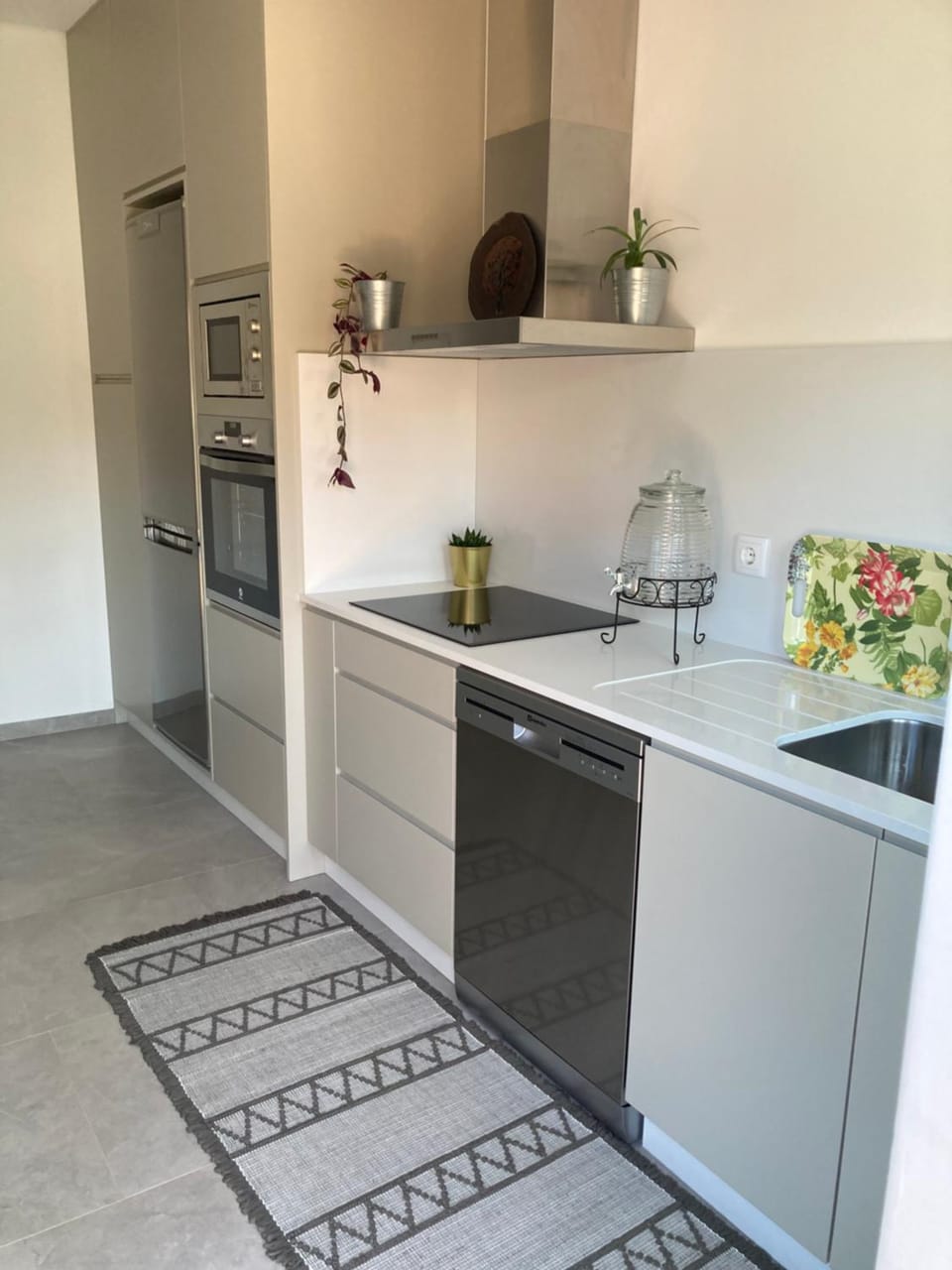 Kitchen or kitchenette, dishwasher, stove