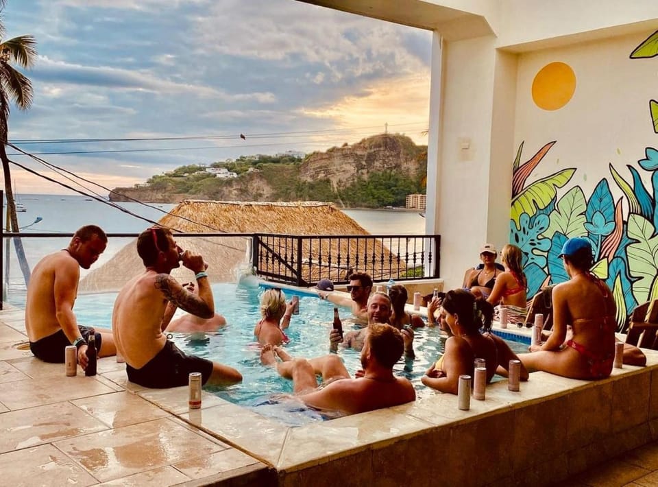 People, Pool view, Sea view, group of guests