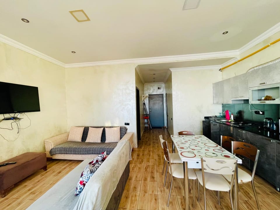 TV and multimedia, Kitchen or kitchenette, Living room, Photo of the whole room, Seating area