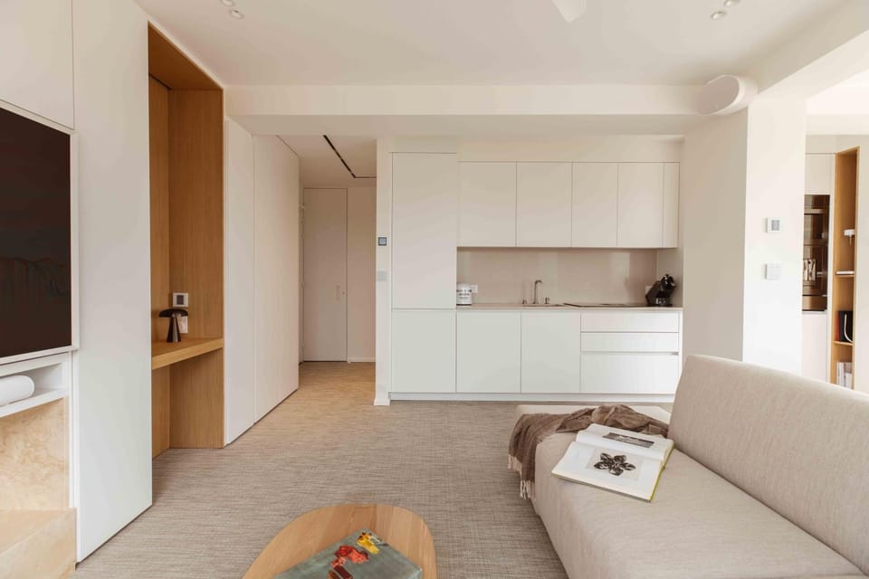 Living room, kitchen